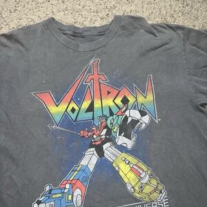 Vintage Voltron Shirt Men M Gray Defender of the Universe Distressed Crew Neck